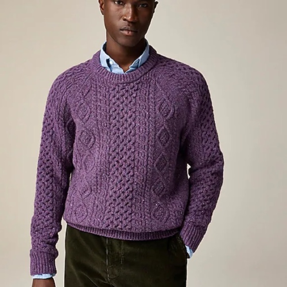 J. Crew Violet Cable Knit Sweater - Picture 2 of 9